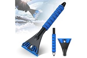 Staranry Eiskratzer Auto 2025, Scheibenkratzer Auto, eiskratzer Auto Mit Rutschfester Softgriff, Effektiver Auto Eiskratzer Mit Eisbrecher Funktion 10.8x32cm (Blau)