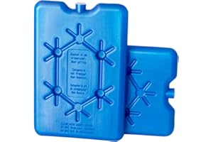 ToCi Lot de 2 blocs réfrigérants plats bleus de 200 ml chacun - Pour sac isotherme ou glacière - Fins et extra plats - Pour sac isotherme