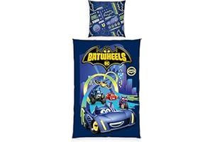 Herding Batwheels pościel, poszewka na poduszkę ok. 80 x 80 cm, poszwa na kołdrę ok. 135 x 200 cm, z lekko przesuwanym zamkiem błyskawicznym, 100% bawełna/Renforcé