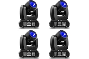 DELIBANG 4 Stücke 100W Moving Head Beam 8 Prismen DMX-12CH RGB LED Bühnenlicht (Deutsch auf Lager) mit 8 rotierende Muster+12 Farben Sound-aktiviert/Auto discolicht für party dj Bar Halloween Hochzeit