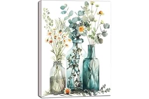 LAISLLA Malowanie według liczb, kwiaty dla dorosłych, "zrób to sam", ręcznie malowany obraz olejny, zestaw dla początkujących, malowanie według liczb, kwiaty do dekoracji domu, bez ramy (40 x 50 cm)