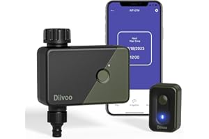 ‎DIIVOO WiFi Wassertimer mit RFID-Technologie, Diivoo Smarte Wasseruhren für Bewässerungs-Timer mit WiFi-Hub, 6 Bewässerungsplänen und 2 Bewässerungsmodi, Sprinkler-Schlauch-Timer Kompatibel mit Alexa und