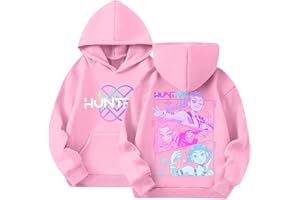 GENERIC K-KPop D-Demon H-Hunters Hoodies Mädchen Vintage Y2k Pullover H-Huntrix H-Huntr/X Hip Hop Streetwear Y2K Übergroßes modisches Langarm-Kapuzenpullover für Kinder