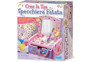 4M Dipingi la tua Specchiera Fatata | Kit Creativo Decora il Tuo Scrigno in Legno con Trasferelli Magici Gioco Educativo e Artistico | Età 8+