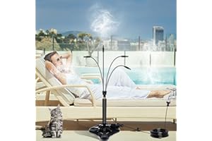 IRmm Standing Misting Cooling System, Flexible Stand Mister with 26.2FT/8M Tube for Outside Patio, Portable Mist for Outdoor BBQ, Pool, Pet Cooling, kids outdoor water playing
