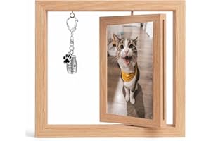 Vencede Pet Loss of Gift, Dog Remembrance Frame Dog or Cat with Sympathy Pet Tribute Keepsake, In Loving Memory Picture Frame With Pet Urn and Memorial Picture Frame (Wood Grain Color)