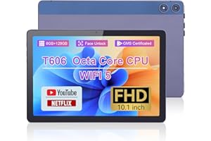 C idea Tablet 10,1 cala, tablet z systemem Android 12 z ekranem 1920 x 1200 IPS Full HD, 128 GB ROM (TF 1 TB) 8 GB RAM, 2,4 g/5G WiFi, aparat 8 MP + 13 MP, 6000 mAh długa żywotność baterii, 2024