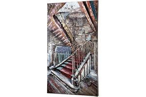 GILDE Wandbild Treppe Gallery - Handarbeit Kunstobjekt aus Metall - Farbe: mehrfarbig - Höhe 120 cm breite 70 cm