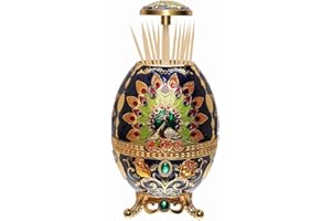 LAUYOO Portable Retractable Toothpick Holder with Bottle Opener Automatic Retro Pop Up Toothpick Dispenser Toothpicks Case Storage Organizer Container Decoration for Kitchen (Peacock-Navy Blue)