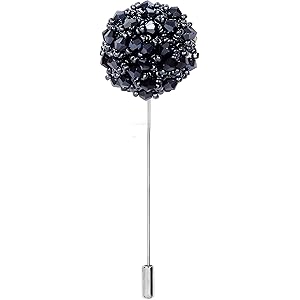 Peluche Crystal Flower Brooch/Lapel Pin for Men