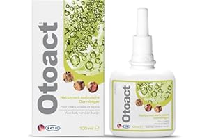 ICF Otoact | Nettoyant Oreille Chien, Chat et Lapin | Elimine Le Cérumen et Les Mauvaises Odeurs | Flacon Compte-Gouttes | 100ml