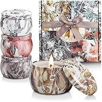 4 Candele Profumate In Cera Di Soia - Aromaterapia Per Casa, Regalo Ideale Per Natale O Festa Della Mamma