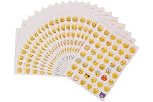 Bkrdty Adesivo Sorriso 40 Fogli Adesivo Emoticon Adesivo Piccolo per Ridere Giallo per Parete Laptop Portatile Festa Decorazione e Come Ricompensa per i Bambini