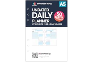 NBplanner Undated Daily planner organiser refill insert Filofax A5 COMPATIBLE