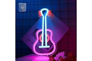 Anywin Gitarre Neon Schilder, Musik LED dimmbare Neon Lampe für Wanddekoration USB powered Neon Lichter, Idee Geburtstag Weihnachten Geschenke für Musiker Jungen Mädchen, Live Studio Gaming Zimmer
