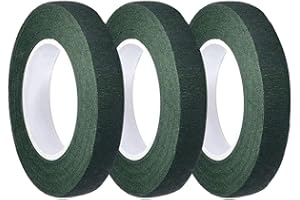 LEEQBCR LEBQ 3 Stück grüne Florist Stem Stiel Band Dekoband 1/2 Zoll x 90 Fuß (Dunkelgrüns)