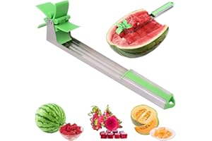 RosyFate Taglia Anguria, Mulino a Vento Taglia Cocomero in Acciaio Inox, Affettatrice per Anguria, Coltello Affettare Frutta Multifunzione, Affetta Anguria, Utensili da Cucina per Tagliare