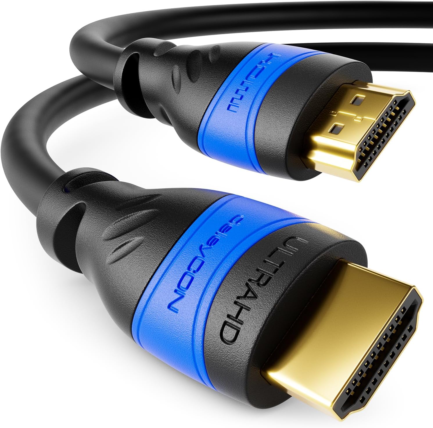 deleyCON 8m Cable HDMI 2.0a/b - Alta Velocidad con Ethernet - UHD 2160p 4K@60Hz 4:2:0 HDCP 2.2 ARC CEC Ethernet 18Gbps 3D Full HD 1080p Dolby - Negro
