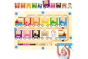 Pmueuff Montessori Spielzeug ab 2 3 4 Jahre, Magnetspiel Labyrinth, Kinderspielzeug Motorikspielzeug, Anzahl und Farbe Sortierspiel Magnetspiel Lernspiele, Geschenke für Mädchen Jungen 3 4 Jahre