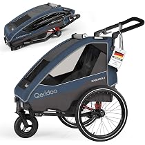 qeridoo fahrradanhänger sportrex 2 test Limited Edition Jeans Blue | 2 Kinder | Faltbar NEUHEIT Auf was achten bei Rollen:weiße Rollen