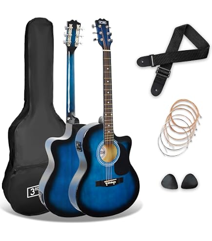 Kit De Guitarra Acústica MAX SoloJam Para Principiantes - Negra, Con Bolsa, Afinador, Cuerdas, Atril, Púas Y Correa, Sonido Potente