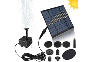 BESELOA Solar Fountain 1.5W Solar Water Fountain with Solar Panel Solar Pond Pump with 6 Fountain Nozzles, Solar Floating Fountain Pump for the Garden, Bird Bath, Fish Tank, Solar Pond Pump Fountain