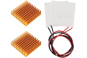 ALAMSCN 2PCS TEC1-12706 Thermoelectric Cooler Cooling Peltier Plate Module 12V 6A 60W Thermoelectric Peltier Cooler + 2PCS Heatsink 40 x 40mm