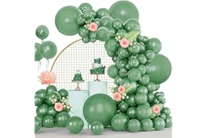 LUOBITO Palloncini Verde, 120 Pezzi Kit Arco Palloncini Verde, 18 12 10 5 Pollici Ghirlanda Palloncini Compleanno Matrimonio Battesimo Bambino Laurea Festa Decorazioni