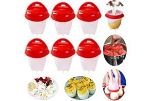 UAZEO 6PCS Silicone Egg Boiler, Non-Stick Silicone Egg Boiler, No Shell Egg Cook Cups Non Stick Silicone Egg Boilers,Silicone Non-stick Egg Cooker,Non Stick Egg Boiler - Fast Egg Cooker for Breakfast (6pcs)