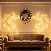 Ciskotu lichterkette willow vine mit Stecker, 288 LEDs Led Baum Blühender mit Fernbedienung|Timer, 8 Modi lichterkette wandde