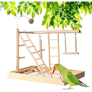YARNOW Vogel Sitzstange Mit Krallenschleifplattform - Naturholz Für Käfige
