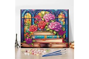 TISHIRON Zestaw do malowania według liczb, abstrakcyjne kwiaty, dla dorosłych, kalejdoskop, sztuka, malowanie według liczb, akwarela, książki, kwiaty, zestaw do malowania według liczb, akrylowy