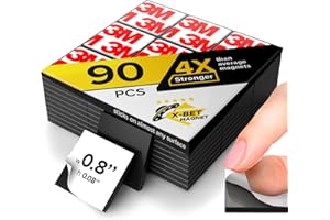 X-bet MAGNET Quadrati magnetici - Foglio magnetico flessibile di 90 quadrati magnetici autoadesivi (ciascuno 4/5" x 4/5") - Magneti adesivi (piccola)