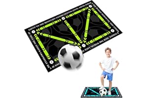 AVESSI Football Training Mat, Non Slip Soccer Training Mat for All Ages and Levels, Improve Speed, Strength, and Coordination, Enhance Football Skills Development, Dribbling Control, Step Training Equipment