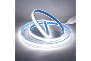 XUNATA Striscia LED COB 220V, Alta Luminosità 360 LED/m, IP65 Impermeabile, Ogni 50 cm di Taglio, Nastri LED Flessibile Luce (Bianco Freddo, 3 Metri)