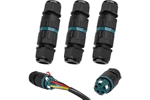 YIERSAN Caja de conexiones de conector de cable Exterior 5 Polos, conector de cable de 2 vías impermeable IP68, manguito de conexión de cable subterráneo para diámetro de cable de Ø5-14 mm