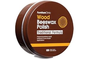 Cire d’Abeille Naturelle pour Bois et Meubles Furniture Clinic - Encaustique Qualité Traditionnelle : Entretien, Brillance, Protection sur Tous Types de Bois Brut, Teinté, Huilé. 1x 200–ml