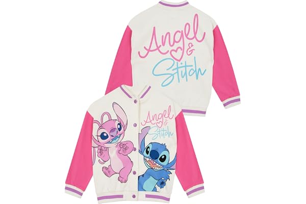 Disney Lilo Och Stitch Jacka | Stitch Och Angel Varsity Jacka | Flickor Stitch Bomberjacka