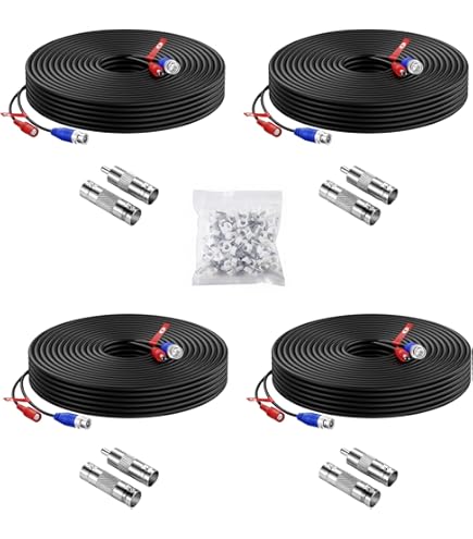 Cavo BNC 3m Per Telecamere Di Sicurezza – Video E Alimentazione Combinati, Plug And Play, Bianco
