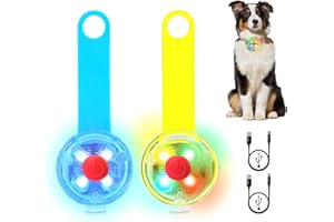 AHJ Collier Chien Lumineux, Sécurité LED Clignotant pour Chiens, Lampe LED Rechargeable USB pour Chien, 3 Modes de Clignotant Lampes de Sécurité Imperméables pour Enfants, Cadeau de Chien