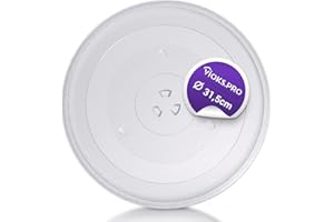 Vioks.pro Piatto girevole di ricambio per forno a microonde Candy 49008503, Ø 315 mm, piatto girevole di ricambio per forno a microonde, piatto in vetro, accessorio universale per forno a microonde