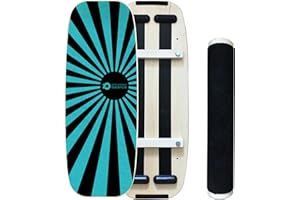 RPM Power Balance Board Roller - Tavola propriocettiva - Pedana Equilibrio Legno per Rafforzamento Muscoli e riduzione Rischio lesione, Tavola Fitness con Rullo per Esercizi di Coordinazione