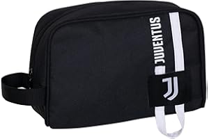 JUVENTUS Pochette Ragazzi, Bianco Nero, con Maniglia in Nastro, Organizer da Viaggio, Tempo Libero