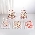 NWK 5 Piece Cake Stand Set with 2x 3-Tier Cupcake Stands + 3X Appetizer Trays Perfect for Wedding Birthday Baby Shower Thanksgiving Christmas New Year Party (Round)