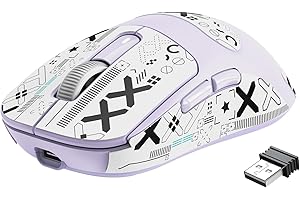 VGN GAMEPOWER ATTACK SHARK X3 SUPERLIGHT Ratón Gaming Inalámbrico, 49g Ultraligero Mouse Gaming, Sensor PAW3395, 26000DPI, 2.4G/BT5.0/Cableado, Batería 200 Horas, Cinta Antideslizante, PC/Mac, Lavanta