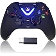 RALAN Wireless Game Controller with ALPS Joysticks Hall Triggers Compatible with Xbox One S/X, Xbox Series S/X, PC Gaming Gamepad, Remote Joypad with 2.4G Wireless Adapter（Black）
