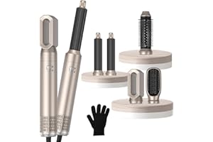 MOGAWAVE Air Styler 5 in 1 1000w Hair Dryer Brush,30mm Air Curler, Detachable Multi-Hair Styler Tools for Drying Curling Straightening,3 Wind Speed and Temperature(with Glove)
