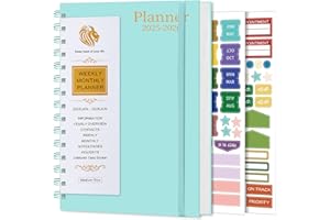 ZHXGO Kalendarz na 2025 rok, planer miesięczny, format A5, od stycznia 2025 do czerwca 2026, 18 miesięcy, miękka okładka, format A5, kalendarz tygodniowy, terminarz, spiralny notatnik z rejestrem