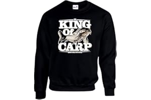 BANG TIDY CLOTHING King Of Carp Fishing Sweatshirts Jumpers - Fishermen Anglers Clothing Gifts for Men