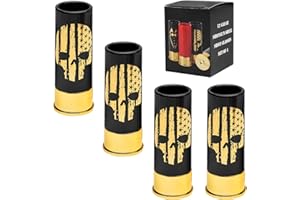 TNSLAND 4 pezzi bicchieri a forma di teschio, bicchieri da shot divertenti, 12 GA bicchierino da shot per tequila whisky, regali da teschio per matrimonio e compleanno